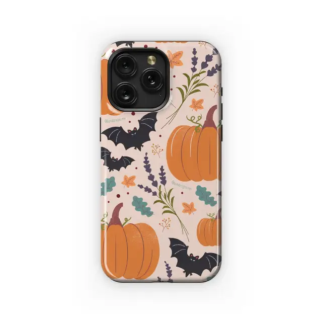 Samsung Galaxy S20 FE Whimsical Bat and Pumpkin Garden Phone Case
