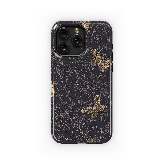 Samsung Galaxy S20 Plus 5G Gold Floral Butterflies Phone Case