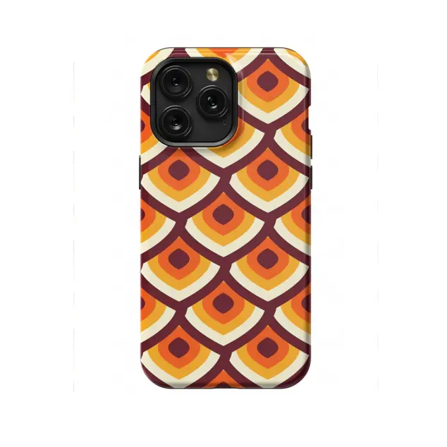 Samsung Galaxy S20 Ultra Abstract Brown Orange Retro Mosaic Phone Case