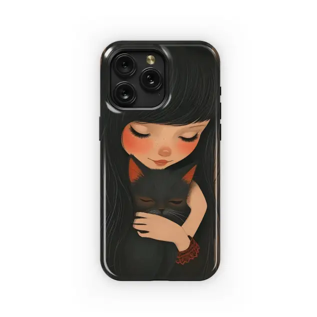Samsung Galaxy S20 Ultra Girl and Black Cat Phone Case