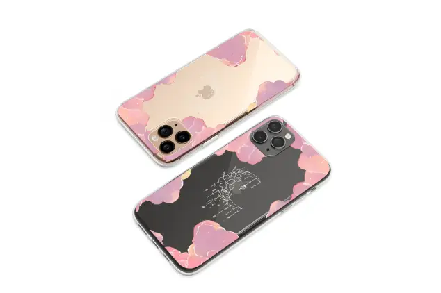 Samsung Galaxy S21 Ultra 5G Clear Pastel Clouds and a Lunar Charm Phone Case