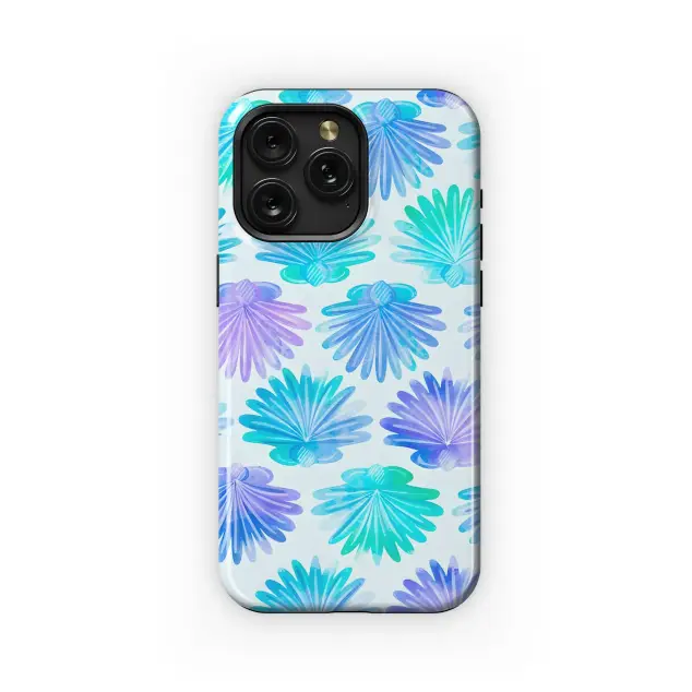 Samsung Galaxy S22 Ultra Watercolor Blue Purple Floral Pattern Phone Case