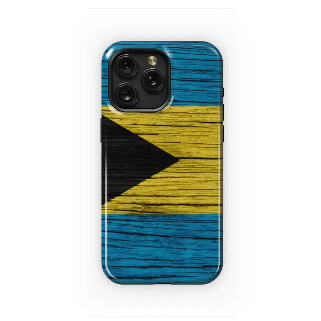 Samsung Galaxy S22 Bahamas Flag Woodgrain Design Phone Case