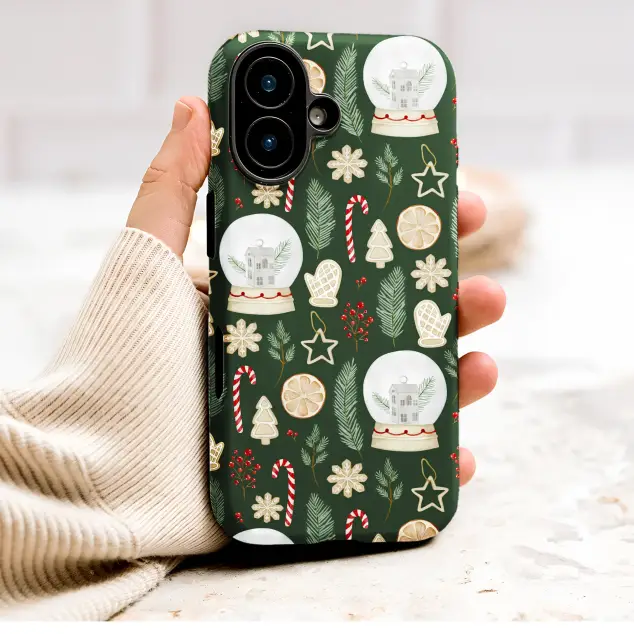 Samsung Galaxy S23 Plus Cozy Winter Gingerbread Cookie Snow Globe Pattern S S Phone Case