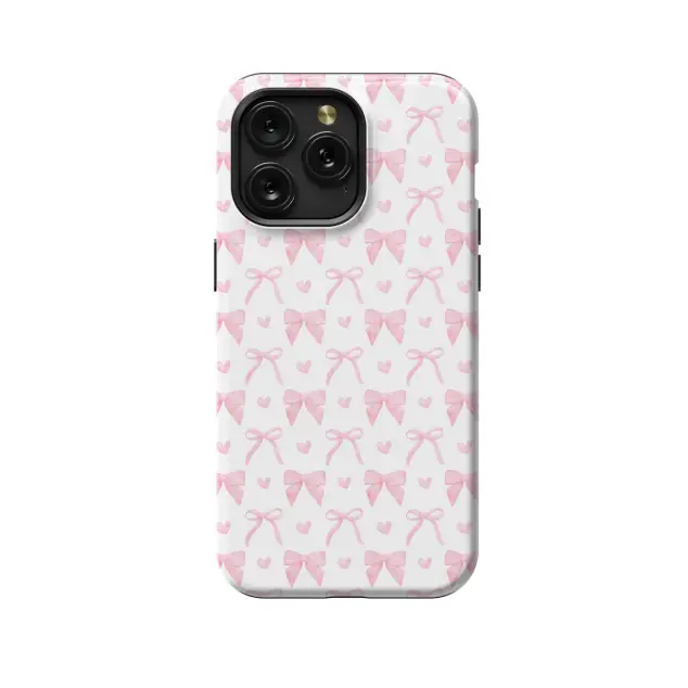 Samsung Galaxy S23 Ultra Pink Heart Aesthetic Coquette Bow Phone Case