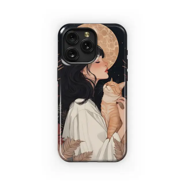 Samsung Galaxy S24 Fan Edition Girl and Cat Phone Case