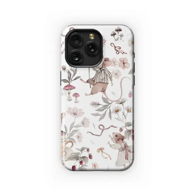 Samsung Galaxy S24 Fan Edition Mouse Fairytale Floral Design Phone Case