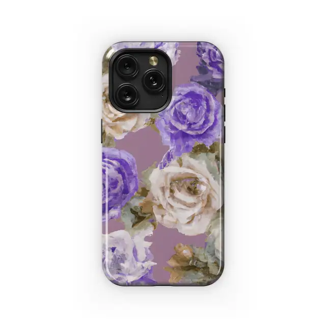 Samsung Galaxy S24 Fan Edition Purple Vintage Roses Phone Case