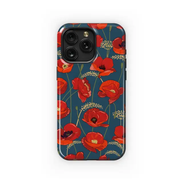 Samsung Galaxy S24 Plus Bright Red Poppy Flowers Phone Case