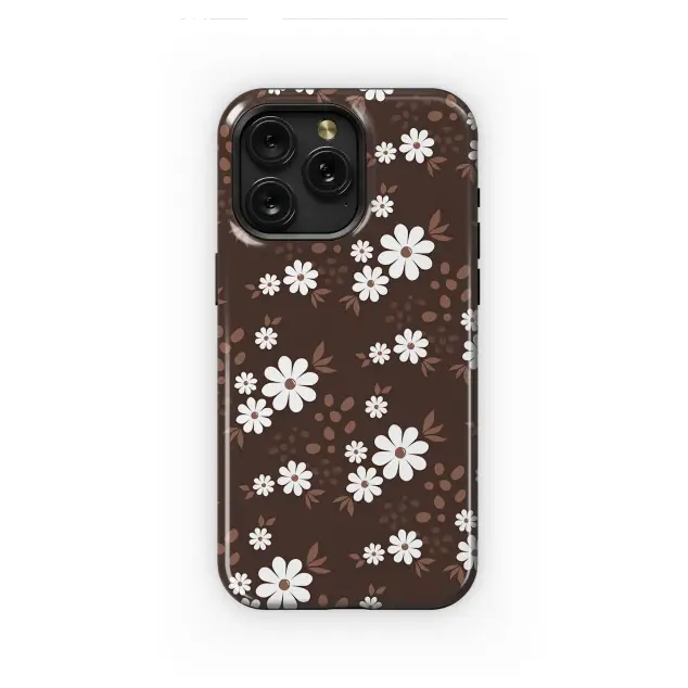 Samsung Galaxy S24 Ultra Espresso Blooms and Cream Phone Case