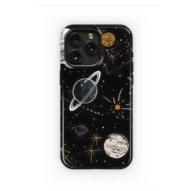 Samsung Galaxy S25 Plus Celestial Galaxy , Illustrated Cosmic Planet Phone Case