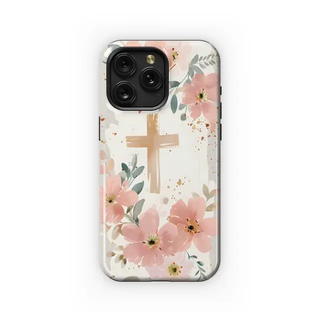 Samsung Galaxy S7 Edge Catholic Christian Jesus Cross Floral Phone Case