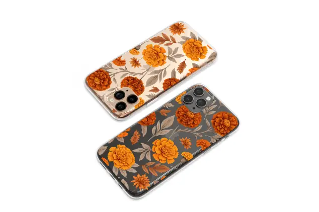 Samsung Galaxy S7 Clear Golden Marigold Midnight Garden Phone Case