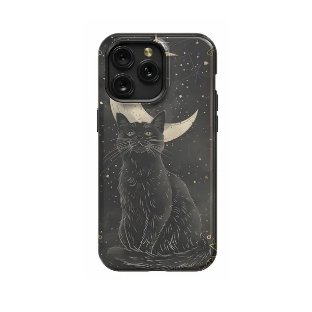 Samsung Galaxy S8 Plus Black Cat Tarot Card Crescent Moon Witchy Magical Mystical Phone Case