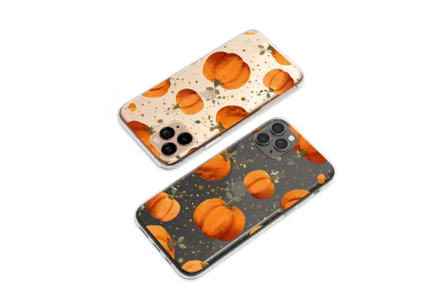 Samsung Galaxy S8 Plus Clear Vintage Autumn Pumpkin Glitter Dream Phone Case