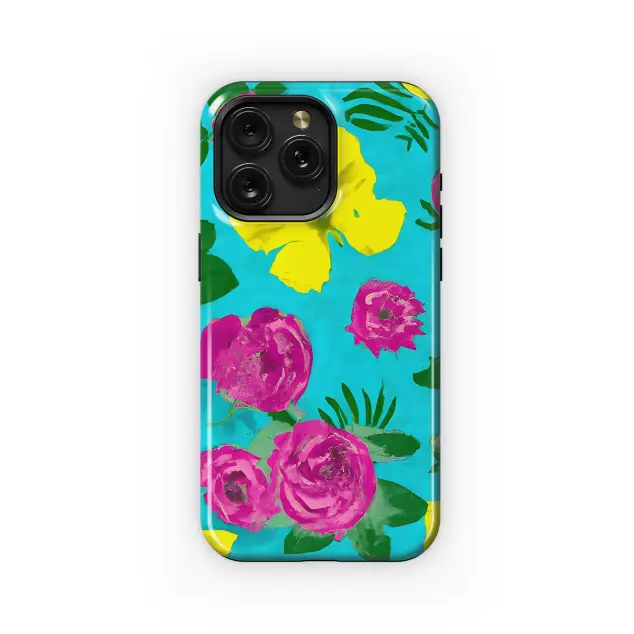 Samsung Galaxy S8 Vibrant Neon and Floral Digital Designs Phone Case