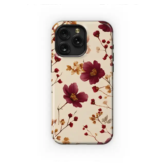 Samsung Galaxy S9 Plus Crimson Bloom Vintage Floral Art Phone Case