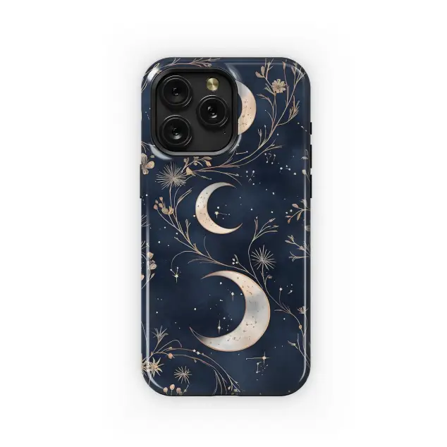 Samsung Galaxy S9 Plus Enchanted Golden Moon Floral Vines Phone Case