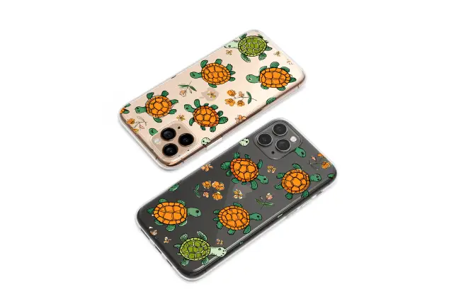 Sony Xperia 10 IV Clear Whimsical Turtle Garden Doodle Art Phone Case