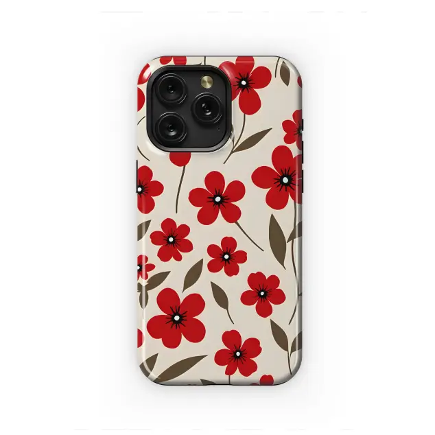 Sony Xperia 5 II Scarlet Blooms Modern Floral Design Phone Case
