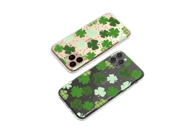 Xiaomi 11 Lite 5G NE Clear Lucky Shamrock Patchwork Charm Design Phone Case