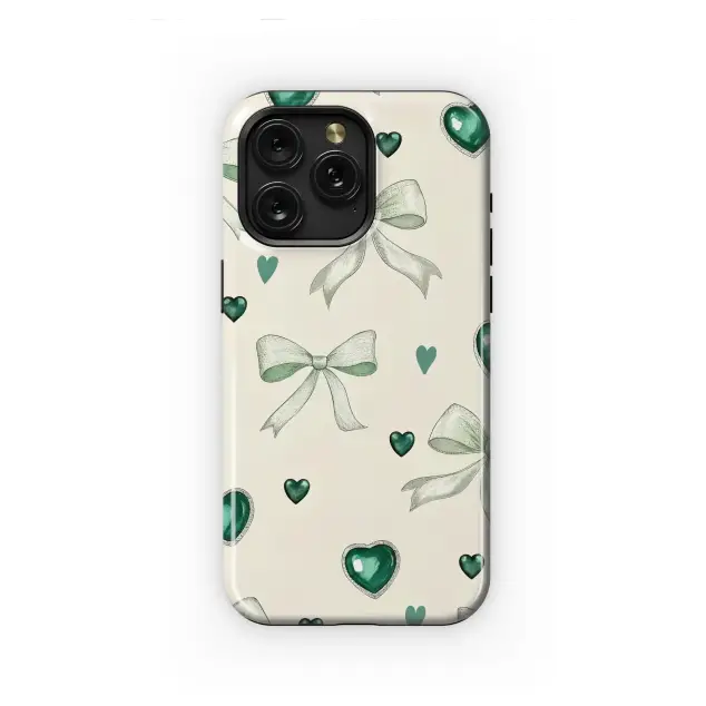 Xiaomi 11 Lite 5G NE Sage Bows & Emerald Hearts Design Phone Case