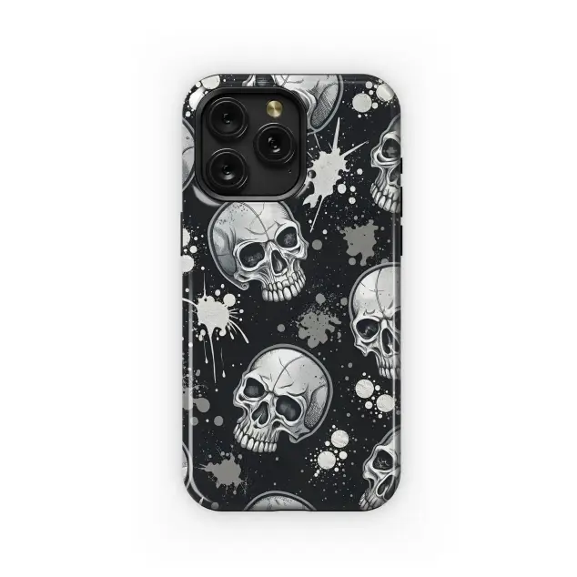 Xiaomi 11 Lite 5G NE Silver Skulls Ink Splatter Phone Case