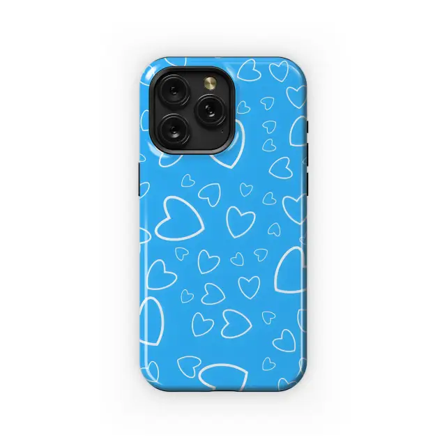 Xiaomi 11 Lite 5G NE White Heart on Blue Phone Case
