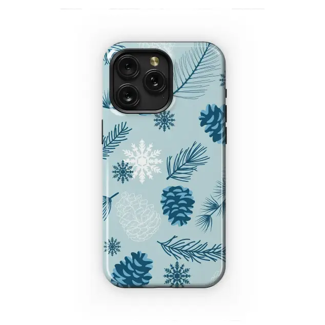 Xiaomi 11 Lite 5G NE Winter Pinecone Botanical , Blue Snowflake Pattern Phone Case
