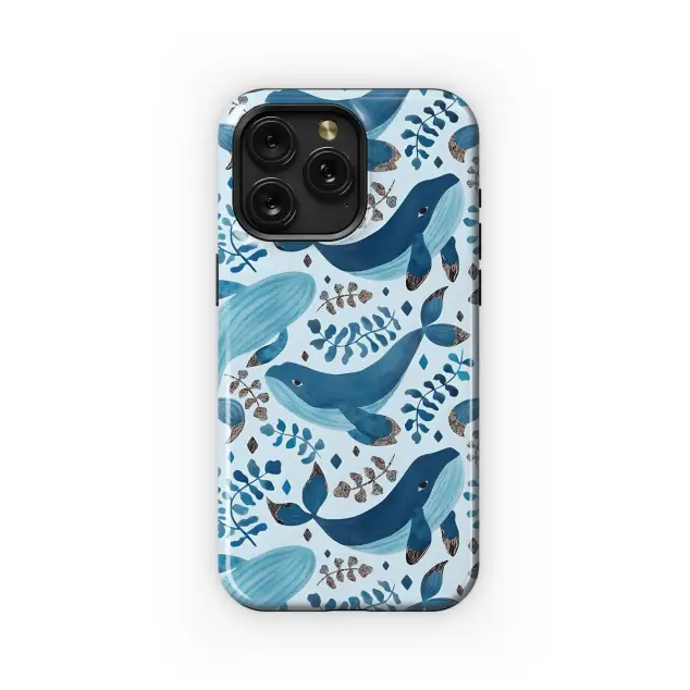 Xiaomi 11i Watercolor Blue Whales and Algae Phone Case