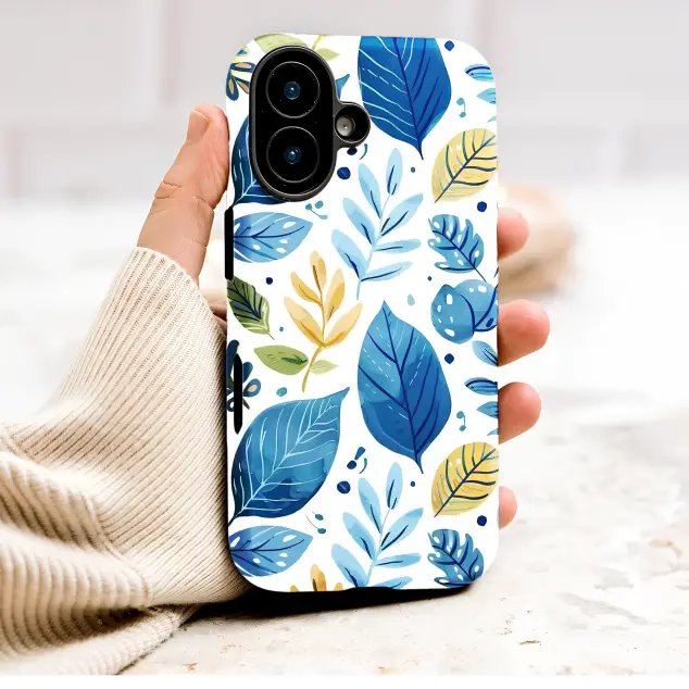 Xiaomi 12 Pro Modern Blue Botanical Leaf Pattern Mini S S Phone Case