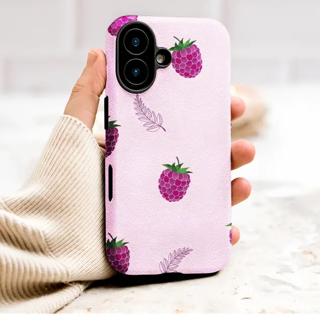 Xiaomi 12 Cute Raspberry Fruit Pattern Pink Botanical Design S S Phone Case