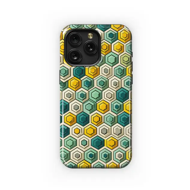 Xiaomi 12X Hexagon Green Yellow Gray Phone Case