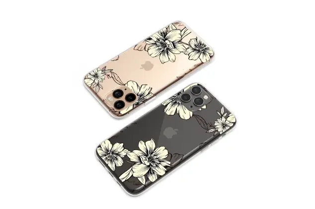 Xiaomi Mi 10T 5G Clear Elegant Noir Floral Bloom Phone Case
