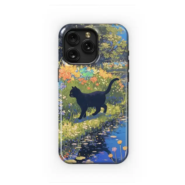 Xiaomi Mi 11 Lite Black Cat Garden Pond Phone Case