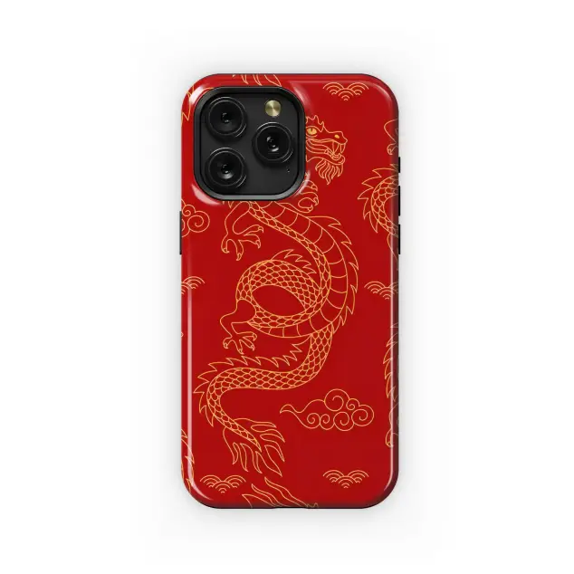 Xiaomi Mi 11 Lite Golden Dragon Red Design Phone Case