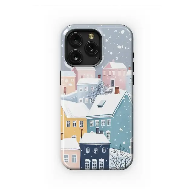 Xiaomi Poco M3 Pro 5G Cozy Pastel Winter Village Snowfall Phone Case