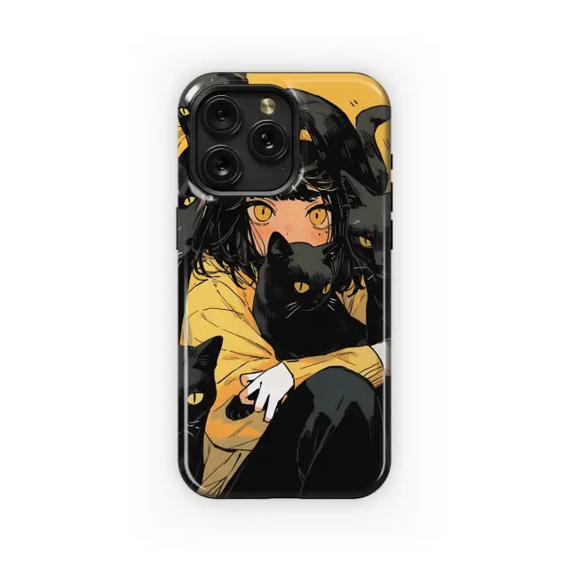 Xiaomi Poco M3 Pro 5G Girl and Black Cats Phone Case