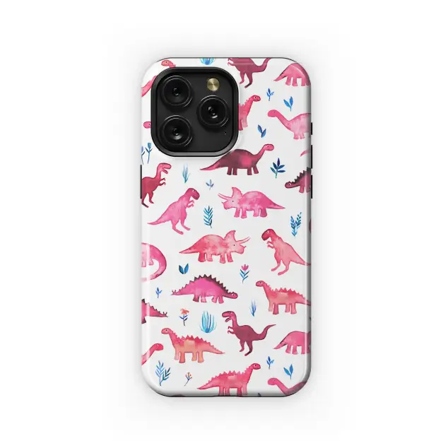 Xiaomi Poco X3 NFC Whimsical Pink Watercolor Dinosaurs Phone Case