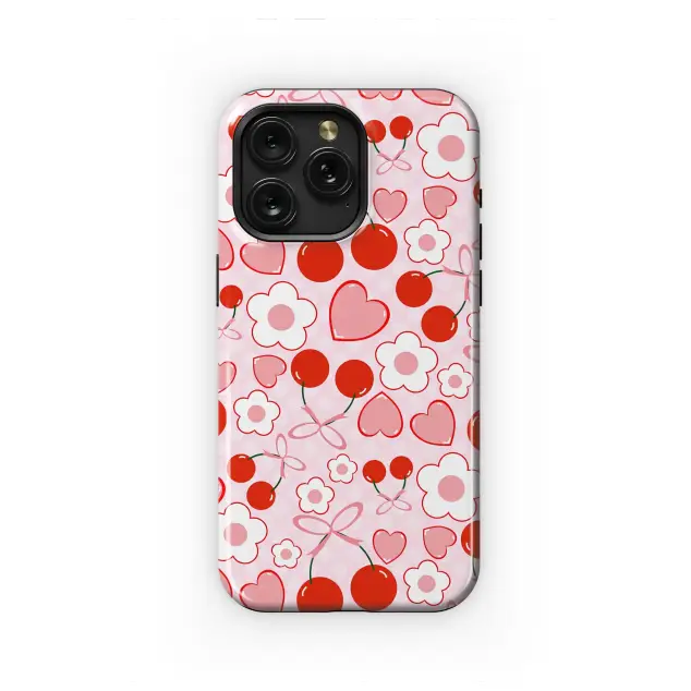 Xiaomi Poco X3 Pro Sweet Cherry and Blossom Hearts Phone Case