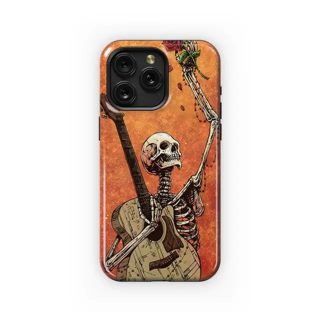Xiaomi Redmi 10 2022 Gothic Skeleton Red Rose Guitar Phone Case