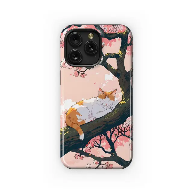 Xiaomi Redmi 12 5G Cherry Blossom Cat Nap Phone Case