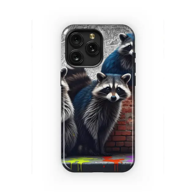 Xiaomi Redmi 13 5G Hyperrealistic Cartoon Graffiti Raccoons Phone Case