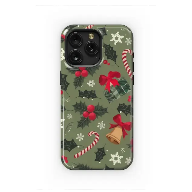 Xiaomi Redmi 13 5G Vintage Holly & Bells Christmas Pattern Phone Case