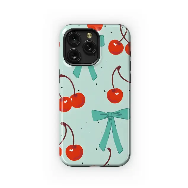 Xiaomi Redmi 9T Cherry Ribbon Bow Vintage Phone Case
