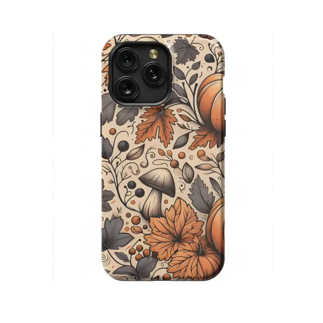 Xiaomi Redmi Note 10 5G Autumn Fall Mushroom Pumpkin Hand Drawn Leaves Phone Case