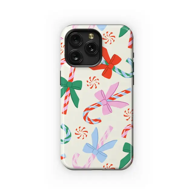 Xiaomi Redmi Note 10S Festive Candy Cane Bows Holiday Peppermint Pattern S S Phone Case