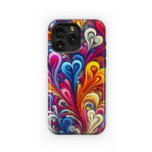 Xiaomi Redmi Note 11 Colorful Abstract Spray Swirl Hearts Phone Case