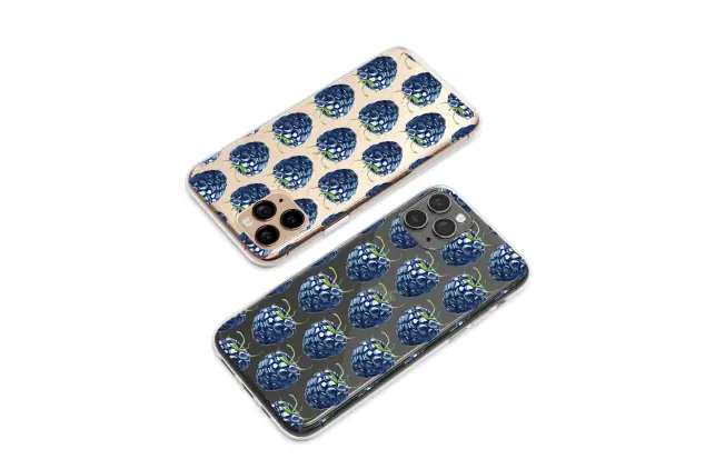 Xiaomi Redmi Note 13 Pro Plus Clear Clear Glitch Art Blackberry Fruit Pattern Realistic Botanical Design S S Phone Case