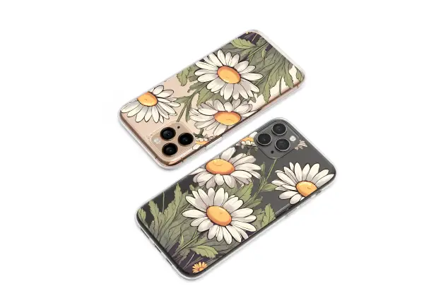 Xiaomi Redmi Note 13 Pro Plus Clear Illustrated Daisies in the Night Garden Phone Case